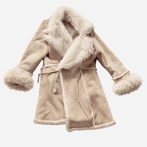 Vintage Penny Lane Style Fur Trimmed Coat